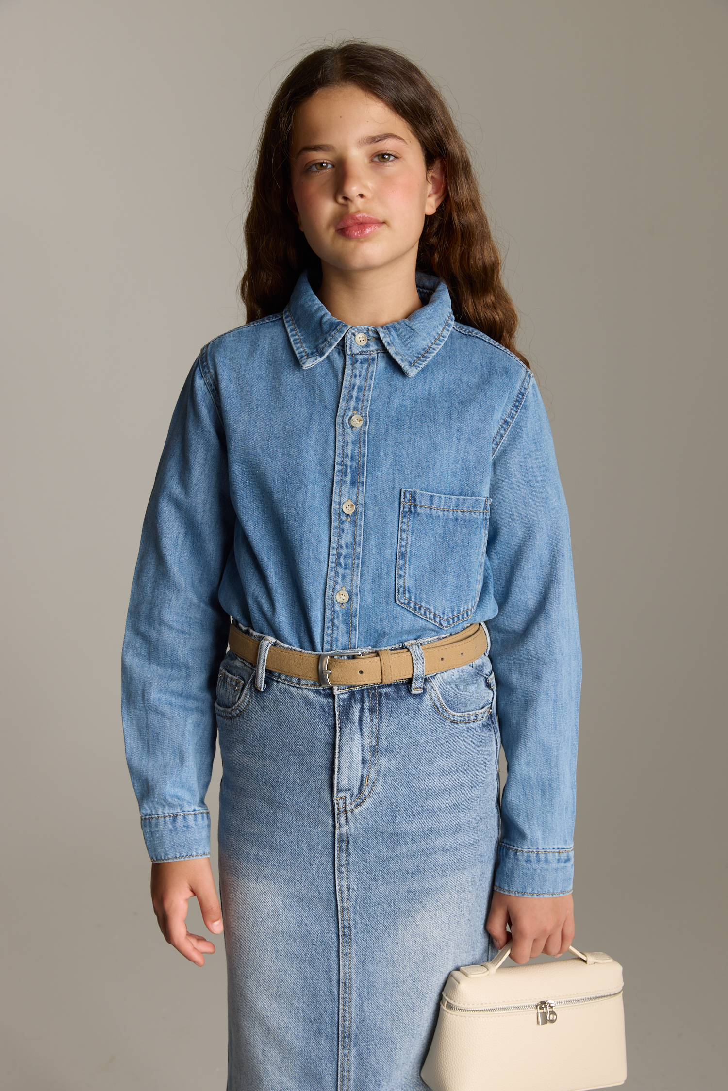 חולצה ג'ינס כיס